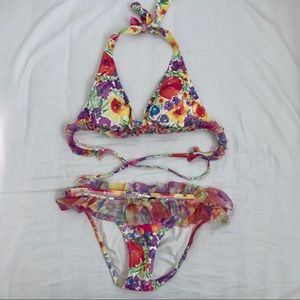 ABS Allen Schwartz Floral Two Piece Swimsuit